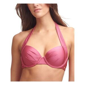 CALVIN KLEIN Women's Pink Stretch Sweetheart Fixed Cups Swimsuit Top XXL